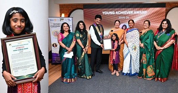 8-Year-Old Musical Prodigy Victoria Isaac Honored with Prestigious Young Achiever Award by Rotary Club of Chennai Spotlight